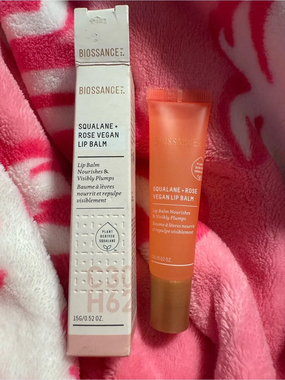 Biossance Squalane + Rose Vegan Lip Balm — New in Box